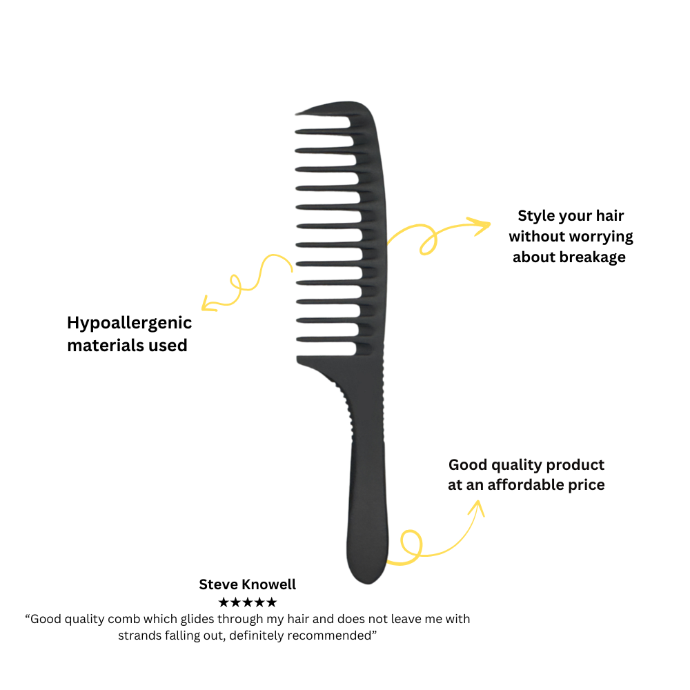 Hair Styling Comb for Men and Women - Scalp Massage Comb for All Hair Types - Heatless Haircare