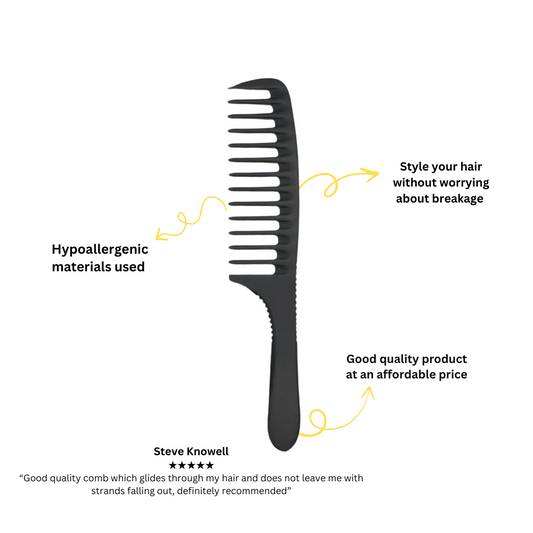 Hair Styling Comb for Men and Women - Scalp Massage Comb for All Hair Types - Heatless Haircare