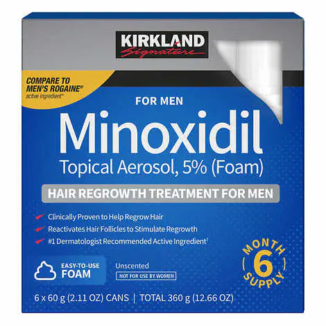 Kirkland Minoxidil 5% Foam 6 Month Supply- Extra Strength Hair Regrowth For Men