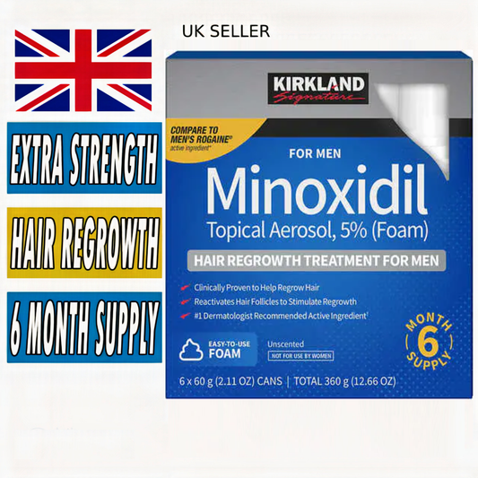 Kirkland Minoxidil 5% Foam 6 Month Supply- Extra Strength Hair Regrowth For Men